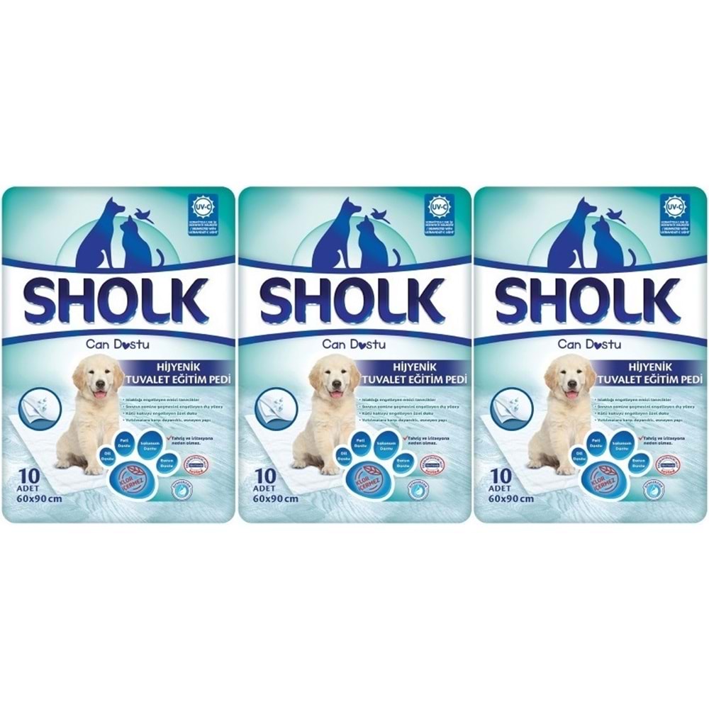 Sholk Evcil Hayvan Tuvalet Çiş Eğitim Pedi 60*90CM 30 Adet (3PK*10)