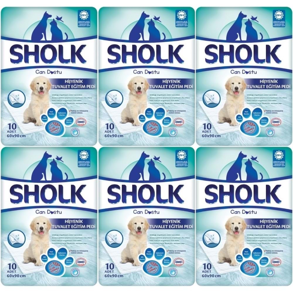 Sholk Evcil Hayvan Tuvalet Çiş Eğitim Pedi 60*90CM 60 Adet (6PK*10)