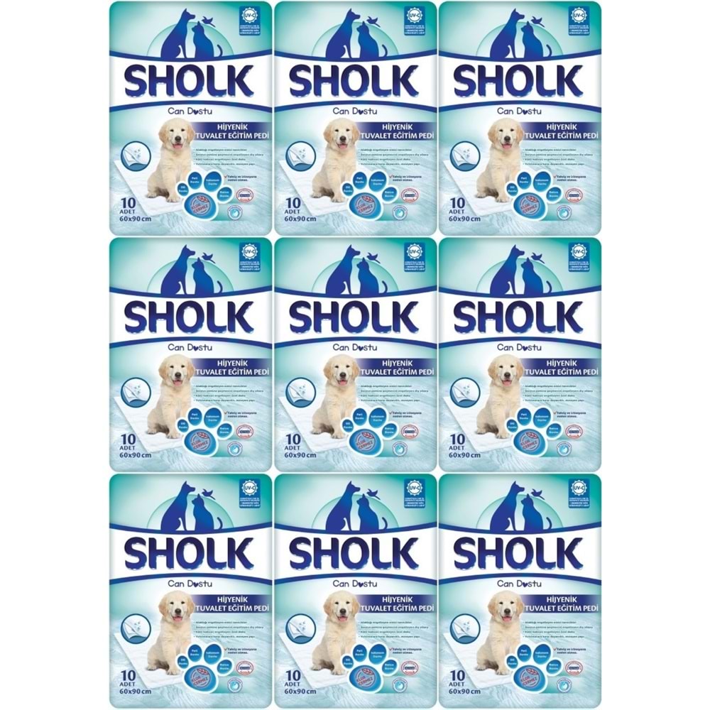 Sholk Evcil Hayvan Tuvalet Çiş Eğitim Pedi 60*90CM 90 Adet (9PK*10)