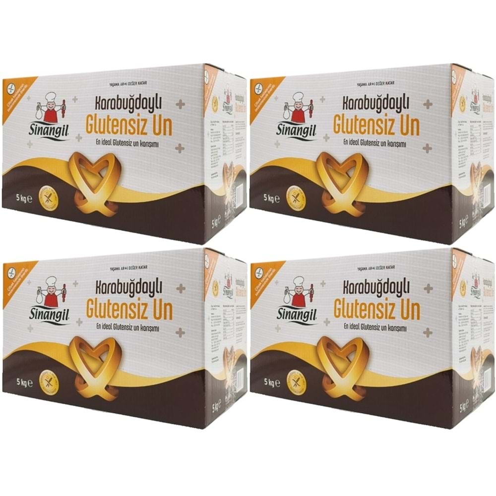 Sinangil Glutensiz Un 20KG (20000GR) Kutu Karabuğdaylı (4PK*5Kg)