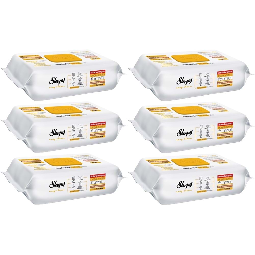 Sleepy Easy Clean Yüzey Temizlik Havlusu 100 Yaprak Arap Sabunlu Plstk Kapak (6 Lı Set) 600 Yaprak