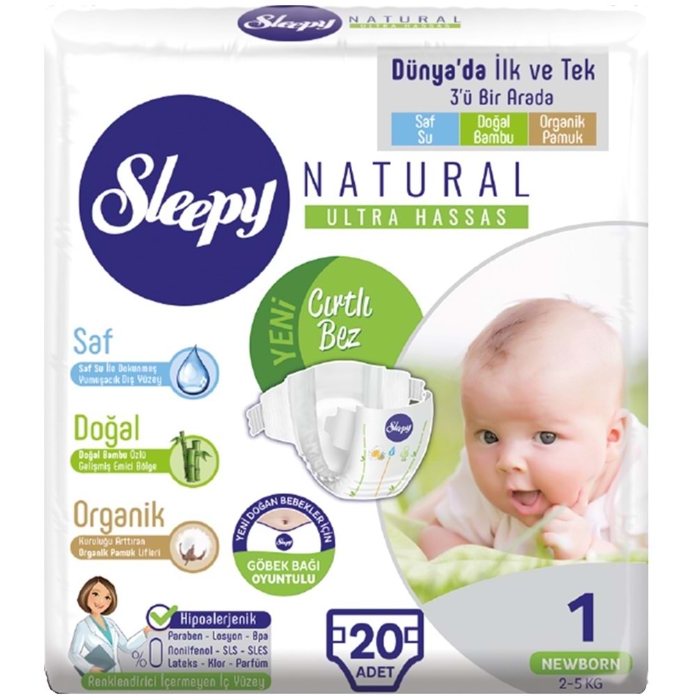 Sleepy Merhaba Bebek Seti Yeni Doğan Doğuma Hazırlık (3 Lü Set) Naturel Bebek Bezi