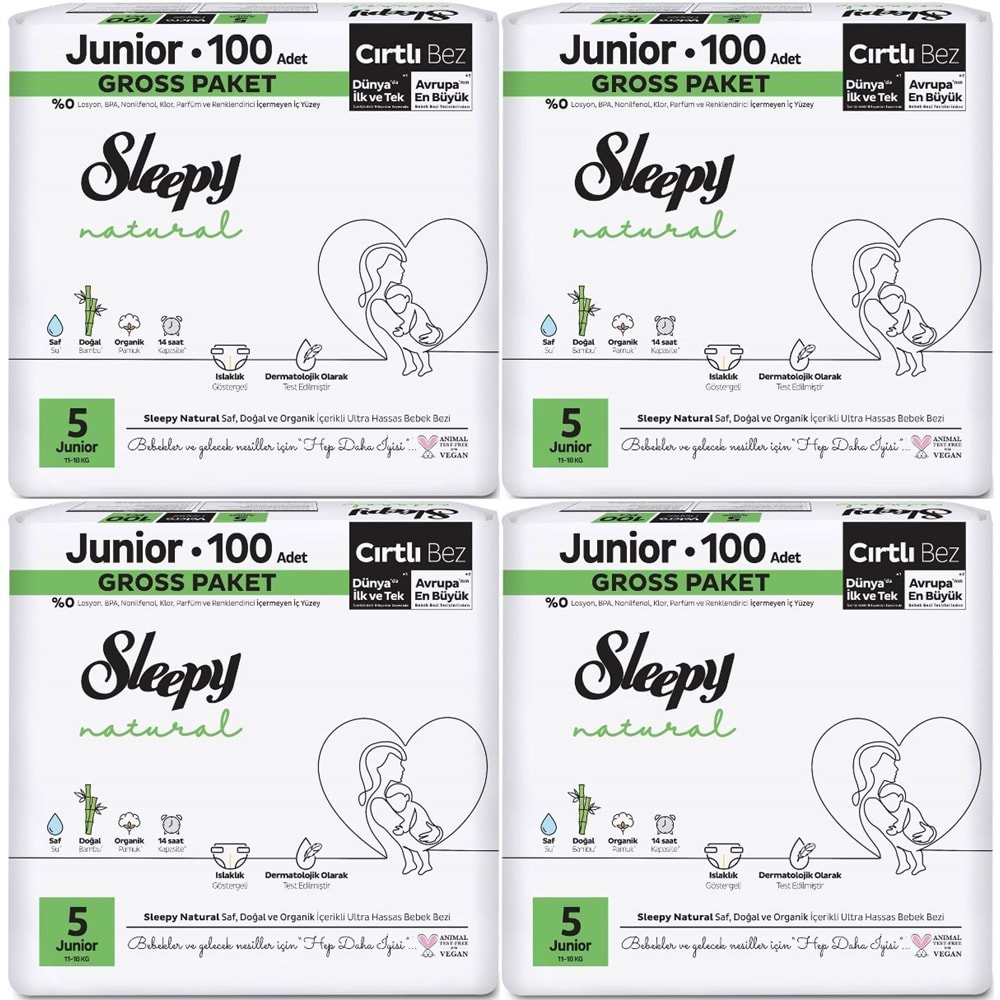 Sleepy Bebek Bezi Natural Beden:5 (11-18KG) Junior 312 Adet Avantaj Ultra Pk