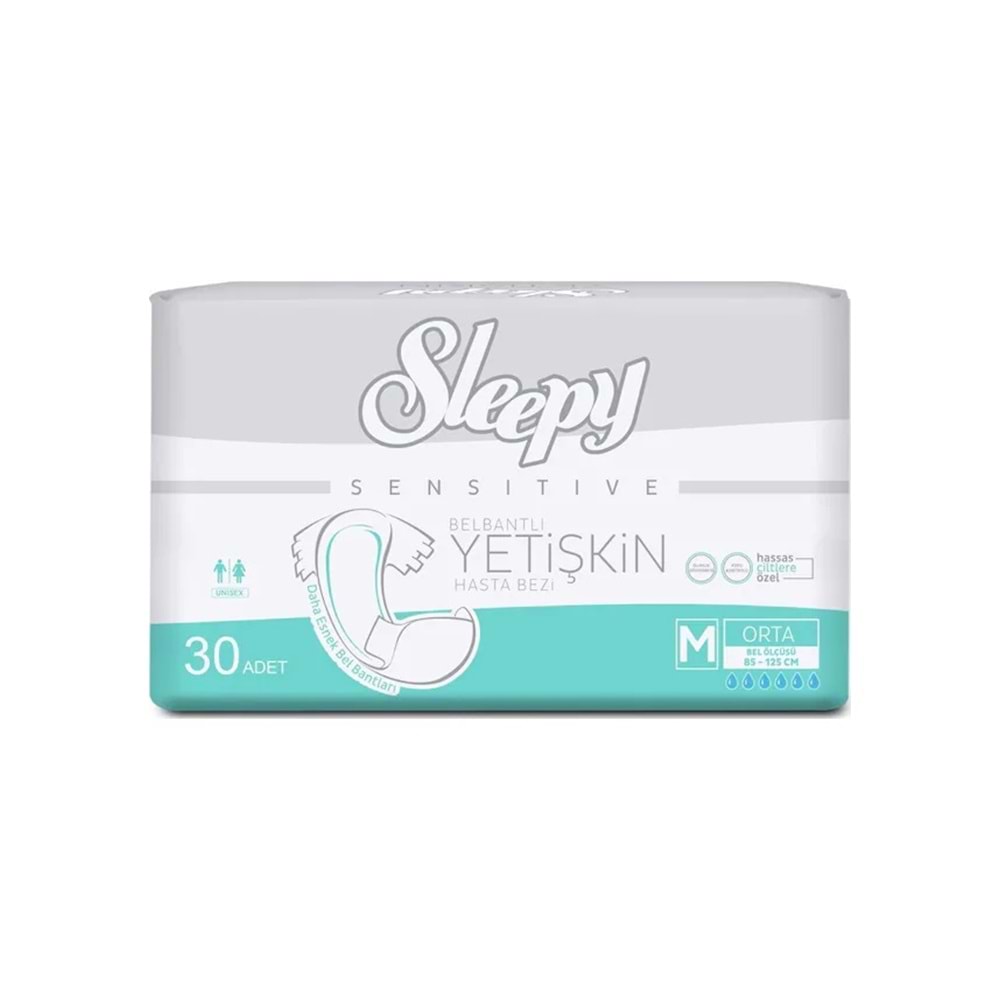 Sleepy Yetişkin Hasta Bezi Bel Bantlı M - Orta - Medium 90 Adet (3PK*30)