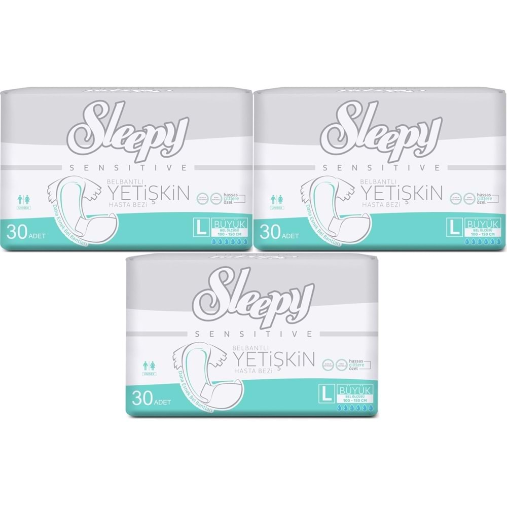Sleepy Yetişkin Hasta Bezi Bel Bantlı L - Large - Büyük 90 Adet (3PK*30)