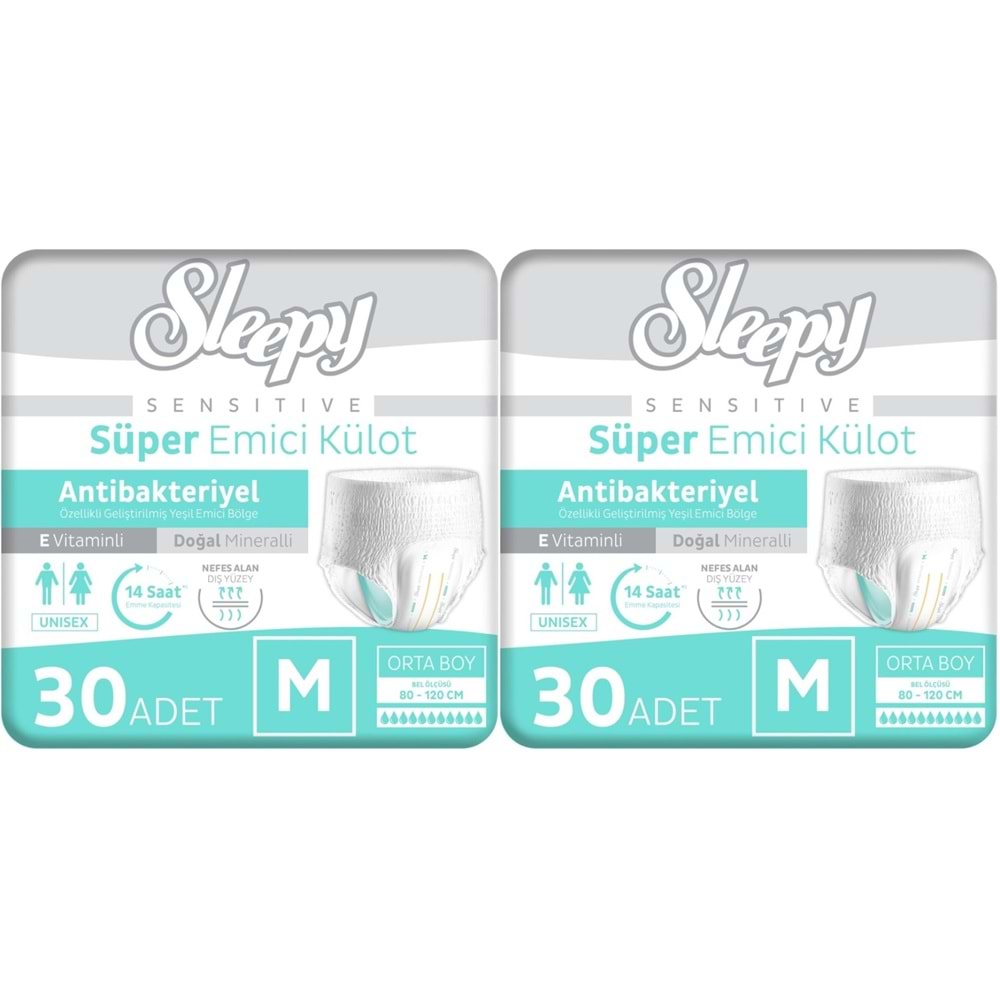 Sleepy Hasta Bezi Yetişkin Emici Külot M - Orta - Medium 60 Adet (2PK*30)