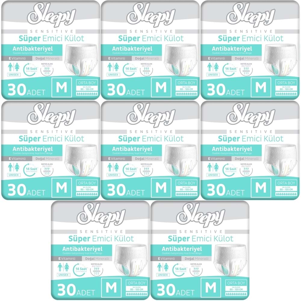 Sleepy Hasta Bezi Yetişkin Emici Külot M - Orta - Medium 240 Adet (8PK*30)