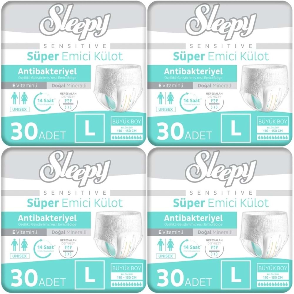 Sleepy Hasta Bezi Yetişkin Emici Külot L - Büyük - Large 120 Adet (4PK*30)