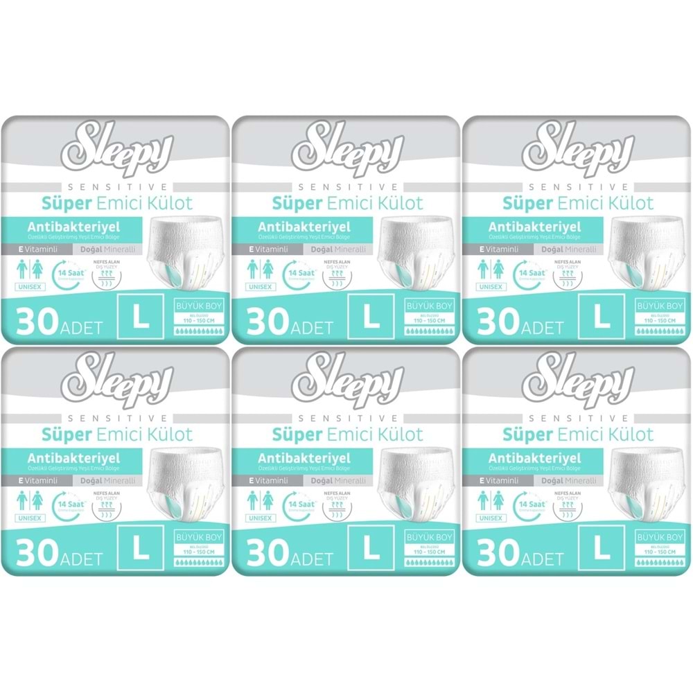 Sleepy Hasta Bezi Yetişkin Emici Külot L - Büyük - Large 180 Adet (6PK*30)