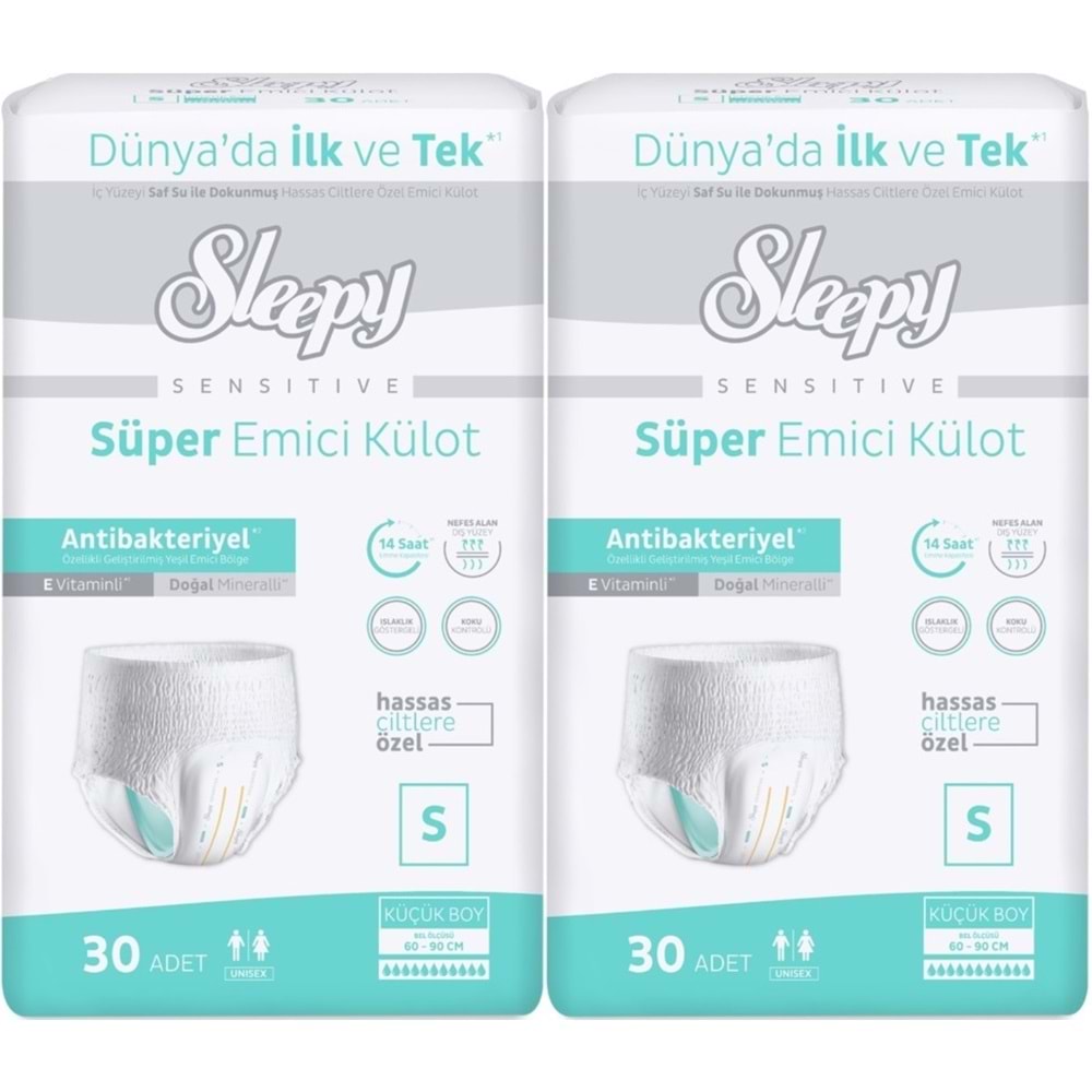 Sleepy Hasta Bezi Yetişkin Emici Külot S - Küçük - Small 60 Adet (2PK*30)