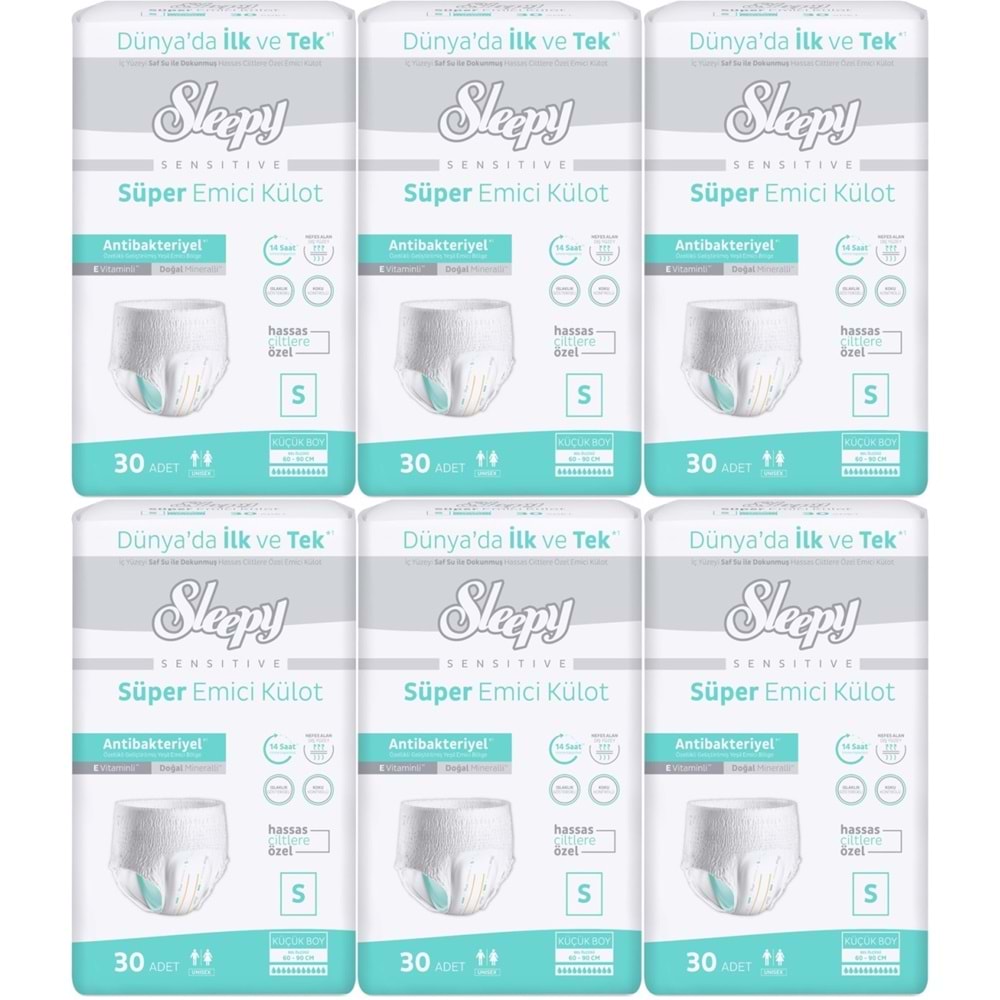 Sleepy Hasta Bezi Yetişkin Emici Külot S - Küçük - Small 180 Adet (6PK*30)