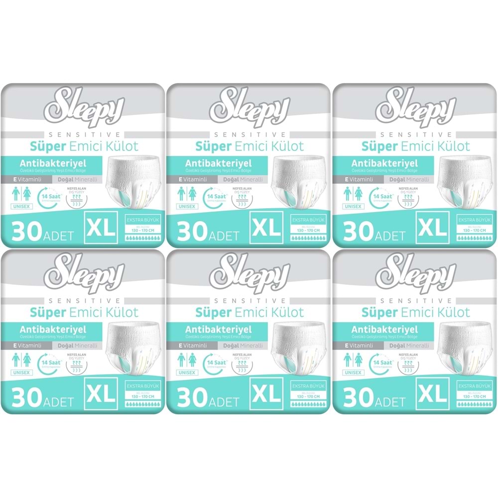Sleepy Hasta Bezi Yetişkin Emici Külot XL - Ekstra Büyük - Extra Large 180 Adet (6PK*30)
