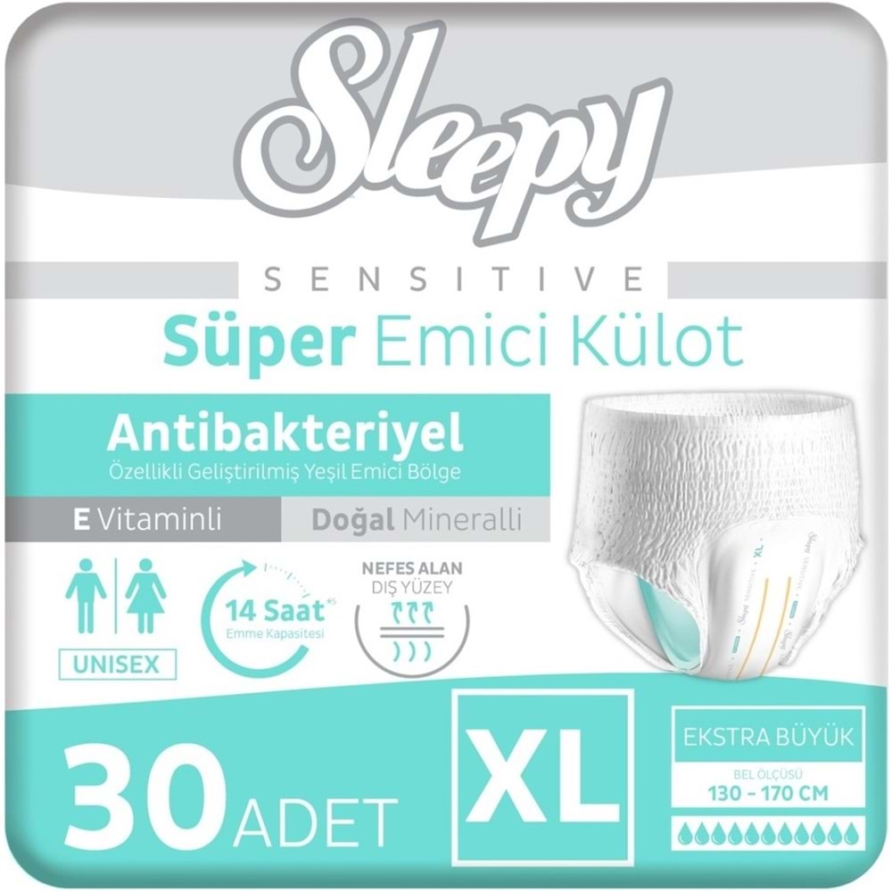 Sleepy Hasta Bezi Yetişkin Emici Külot XL - Ekstra Büyük - Extra Large 240 Adet (8PK*30)