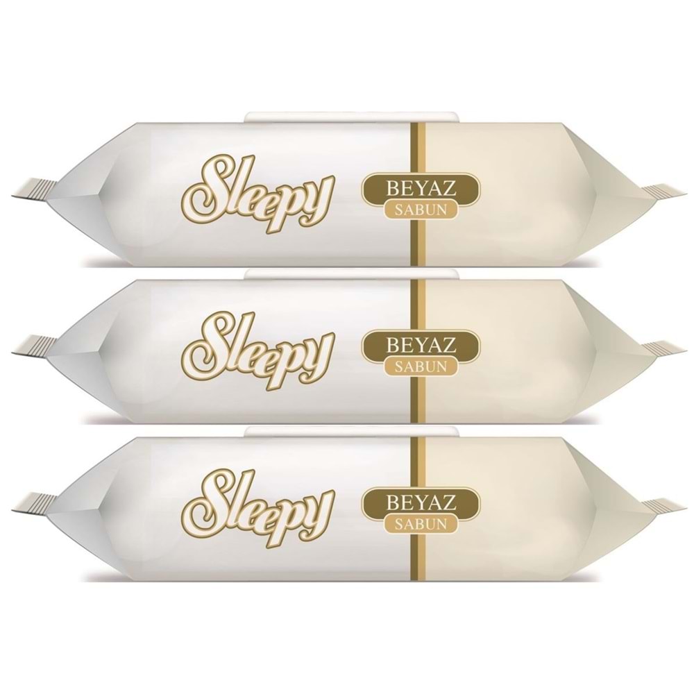 Sleepy Islak Havlu Mendil 90 Yaprak (3 Lü Set) Beyaz Sabun Kokulu Plastik Kapaklı (270 Yaprak)