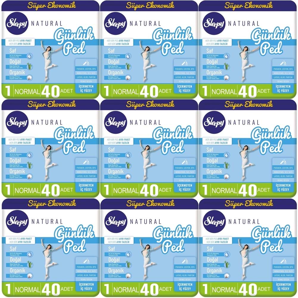 Sleepy Natural Günlük Ped Normal 360 Adet Süper Ekonomik Pk (9PK*40)