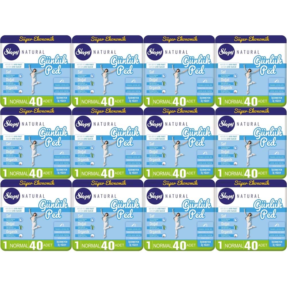 Sleepy Natural Günlük Ped Normal 480 Adet Süper Ekonomik Pk (12PK*40)
