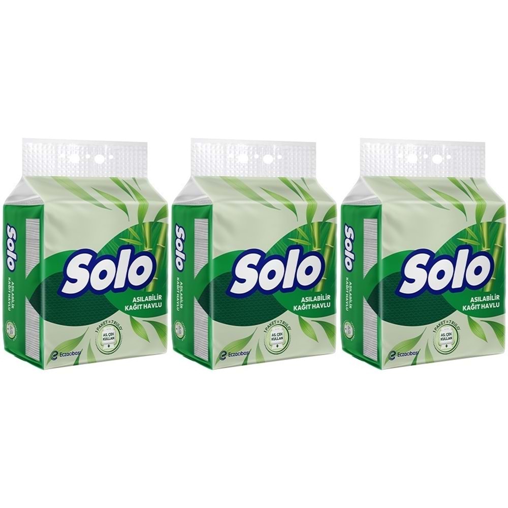 Solo Asılabilir Kağıt Havlu (Hijyenik ve Pratik Kullanım İçin Uygun) (3 Lü Set)