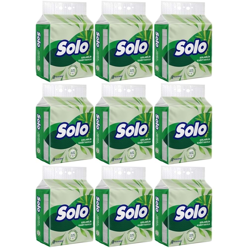Solo Asılabilir Kağıt Havlu (Hijyenik ve Pratik Kullanım İçin Uygun) (9 Lu Set)