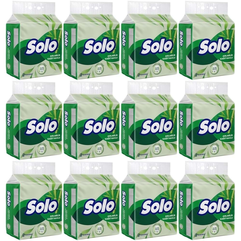 Solo Asılabilir Kağıt Havlu (Hijyenik ve Pratik Kullanım İçin Uygun) (12 Li Set)