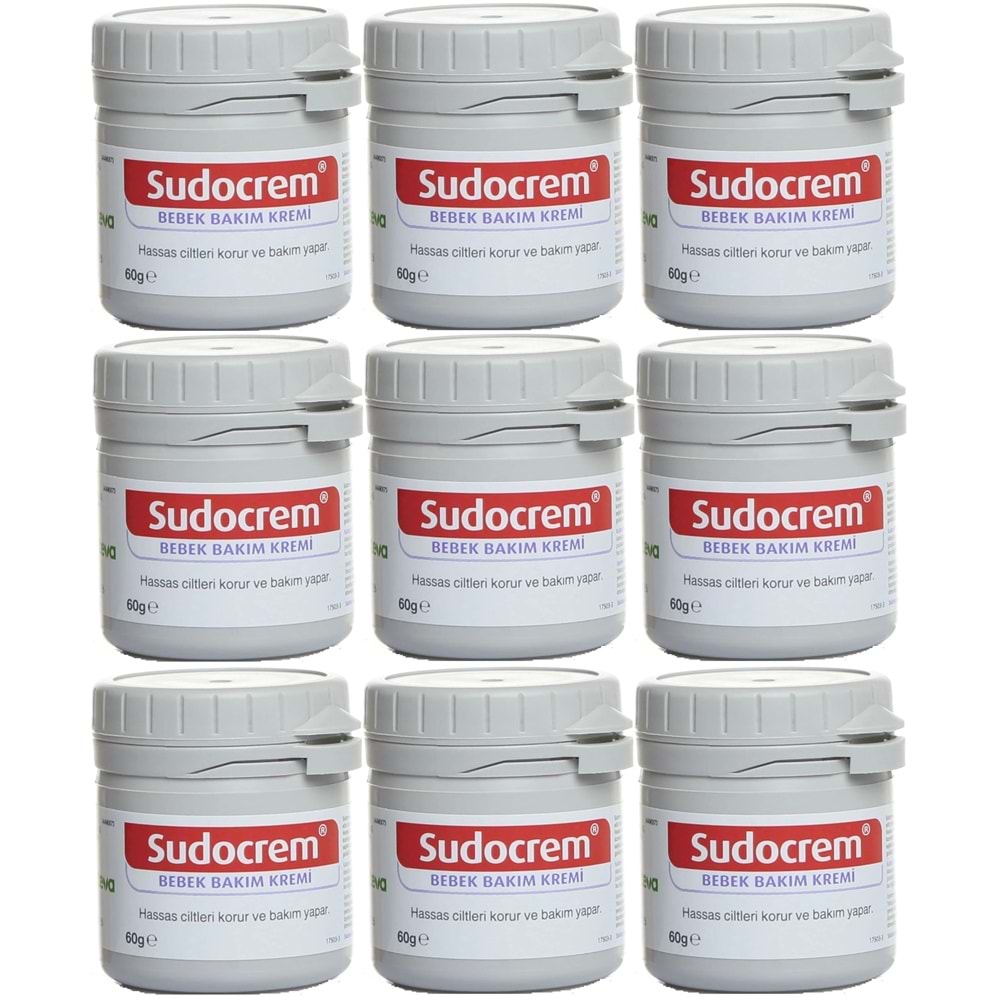 Sudocrem Cilt Bebek Bakım - Pişik Kremi 60GR (9 Lu Set)