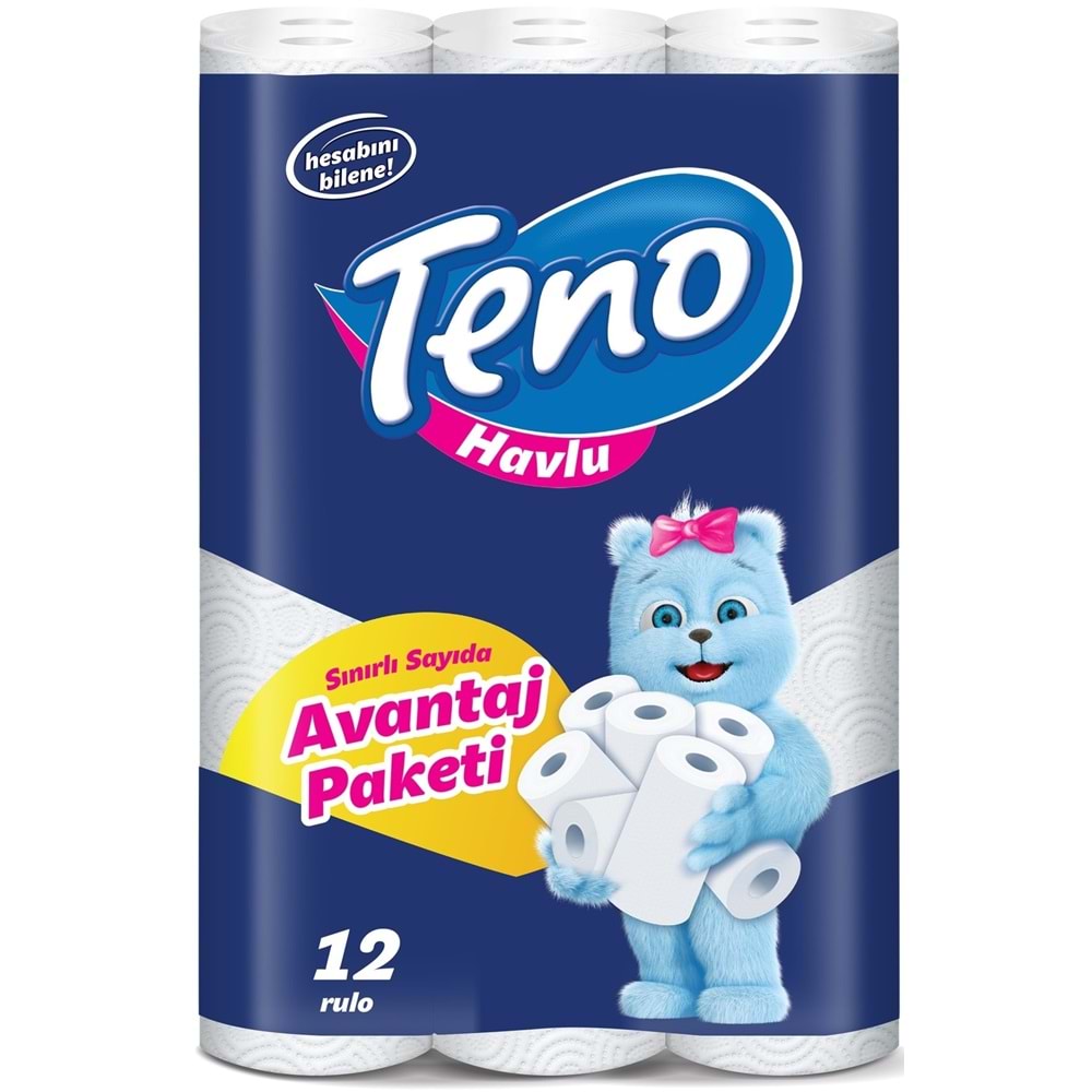 Teno Ultra Kağıt Havlu Çift Katlı 36 Lı Paket (3PK*12) (Avantaj Pk Serisi)