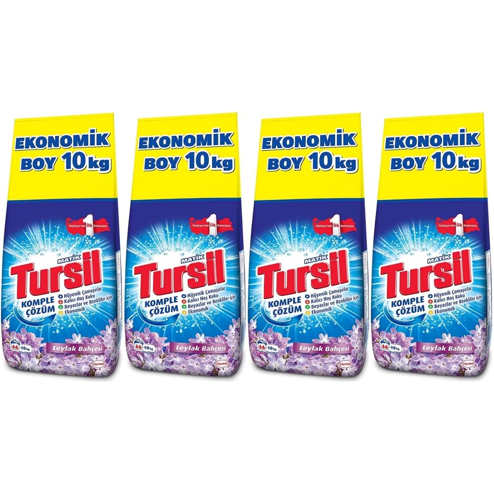 Tursil Matik Toz Çamaşır Deterjanı 40KG Leylak Bahçesi (4PK*10) (264 Yıkama)
