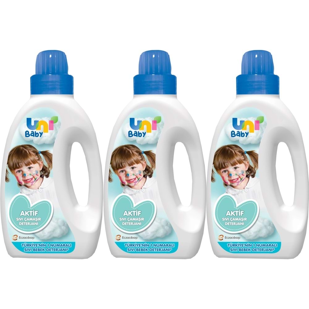 Uni Baby Sıvı Çamaşır Deterjanı 1500ML Aktif (Mavi) (3 Lü Set)