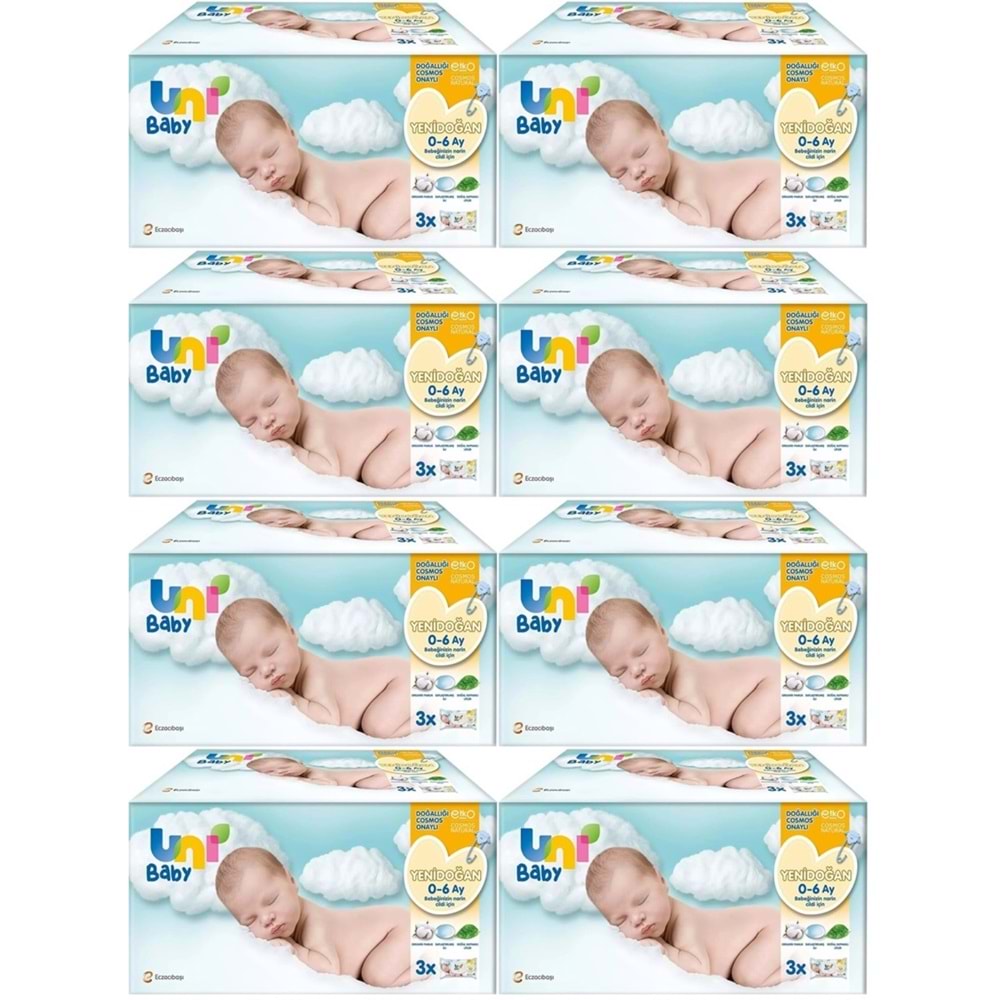 Uni Baby Islak Havlu Hassas Yeni Doğan 40 Yaprak (24 Lü Pk) 960 Yaprak (Narin Ciltler için) (8PK*3)