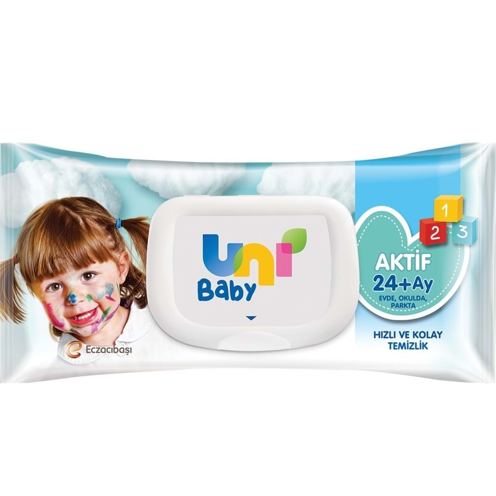 Uni Baby Islak Havlu Mendil 72 Yaprak Aktif (4 Lü Set) 288 Yaprak Plastik Kapaklı