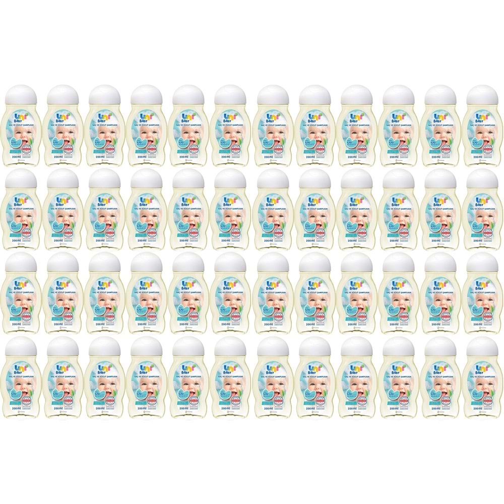 Uni Baby Bebek Saç ve Vücut Şampuanı 200ML Klasik (48 Li Set)