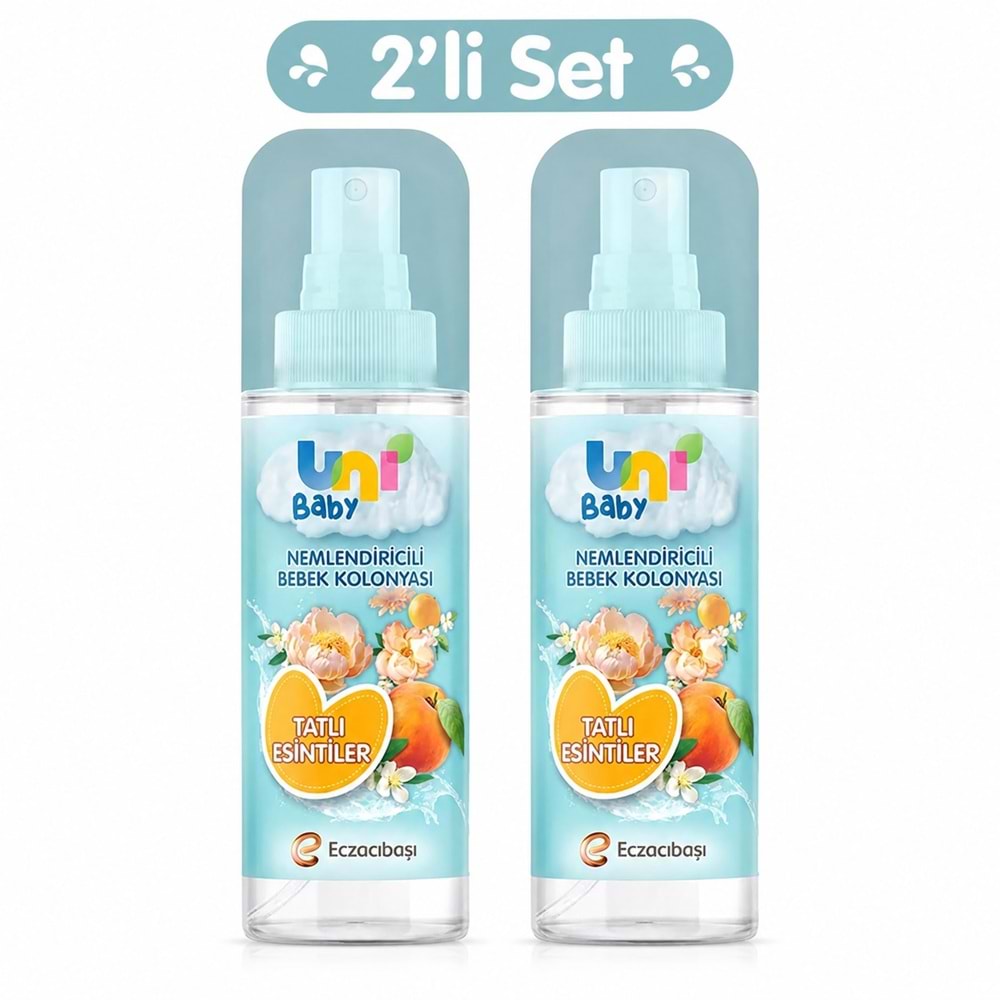 Uni Baby Bebek Kolonyası 150ML Nemlendiricili - Tatlı Esintiler (2 Li Set)