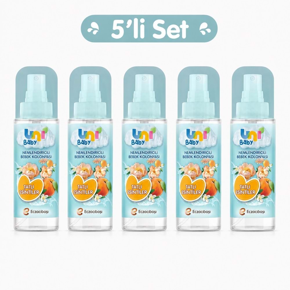 Uni Baby Bebek Kolonyası 150ML Nemlendiricili - Tatlı Esintiler (5 Li Set)