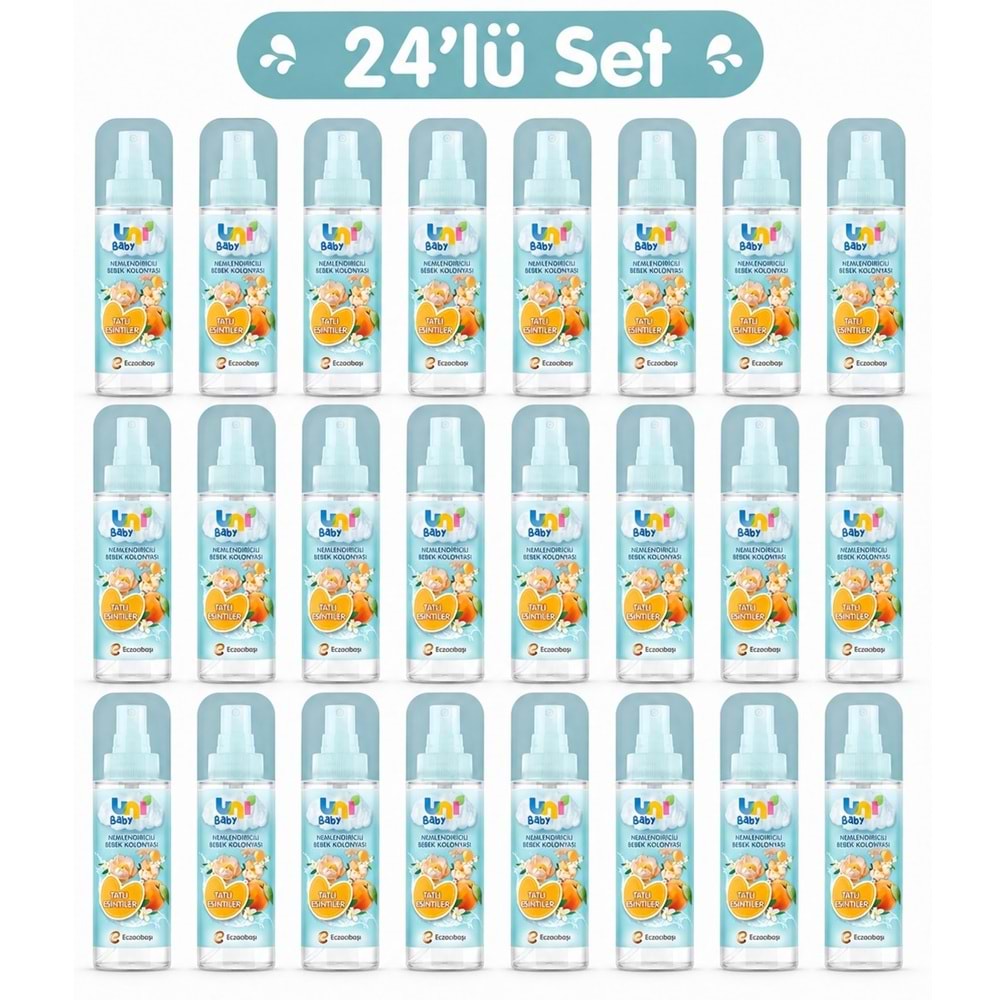 Uni Baby Bebek Kolonyası 150ML Nemlendiricili - Tatlı Esintiler (24 Lü Set)