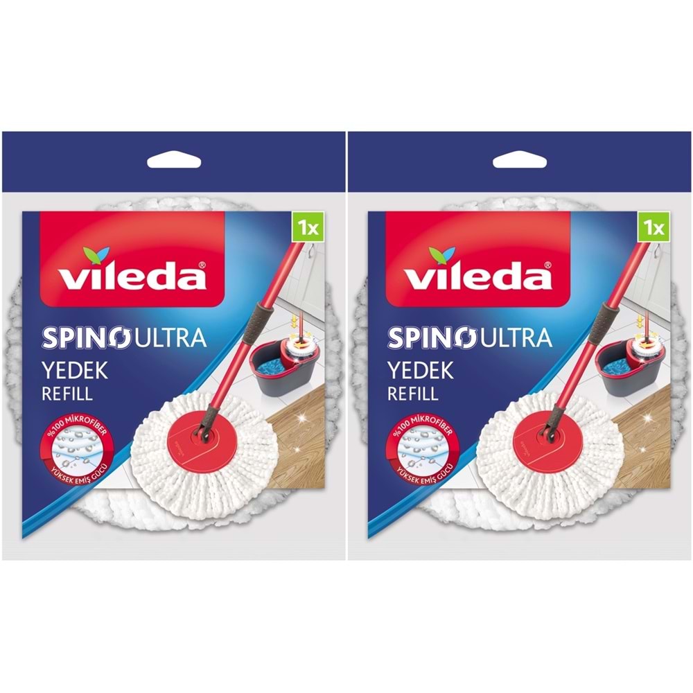 Vileda Spino Ultra Yedek Mop Paspas Ucu (%100 Mikrofiber) (2 Li Set)