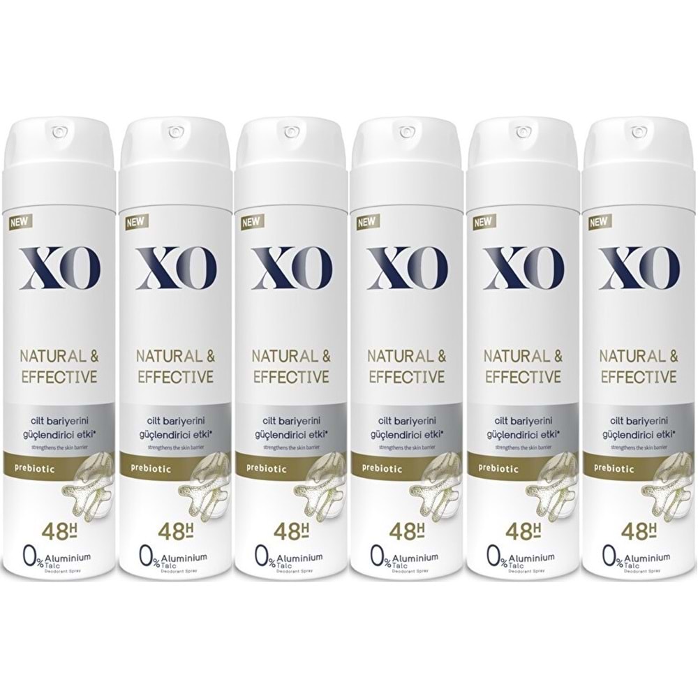 XO Deodorant 150ML Women-Kadın Natural & Effective (6 Lı Set)