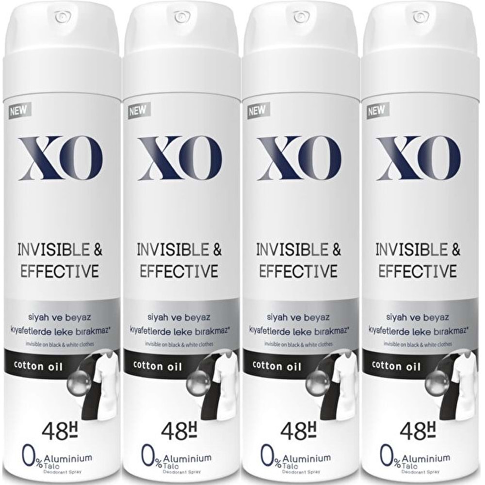 XO Deodorant 150ML Women-Kadın Invisible & Effective (4 Lü Set)