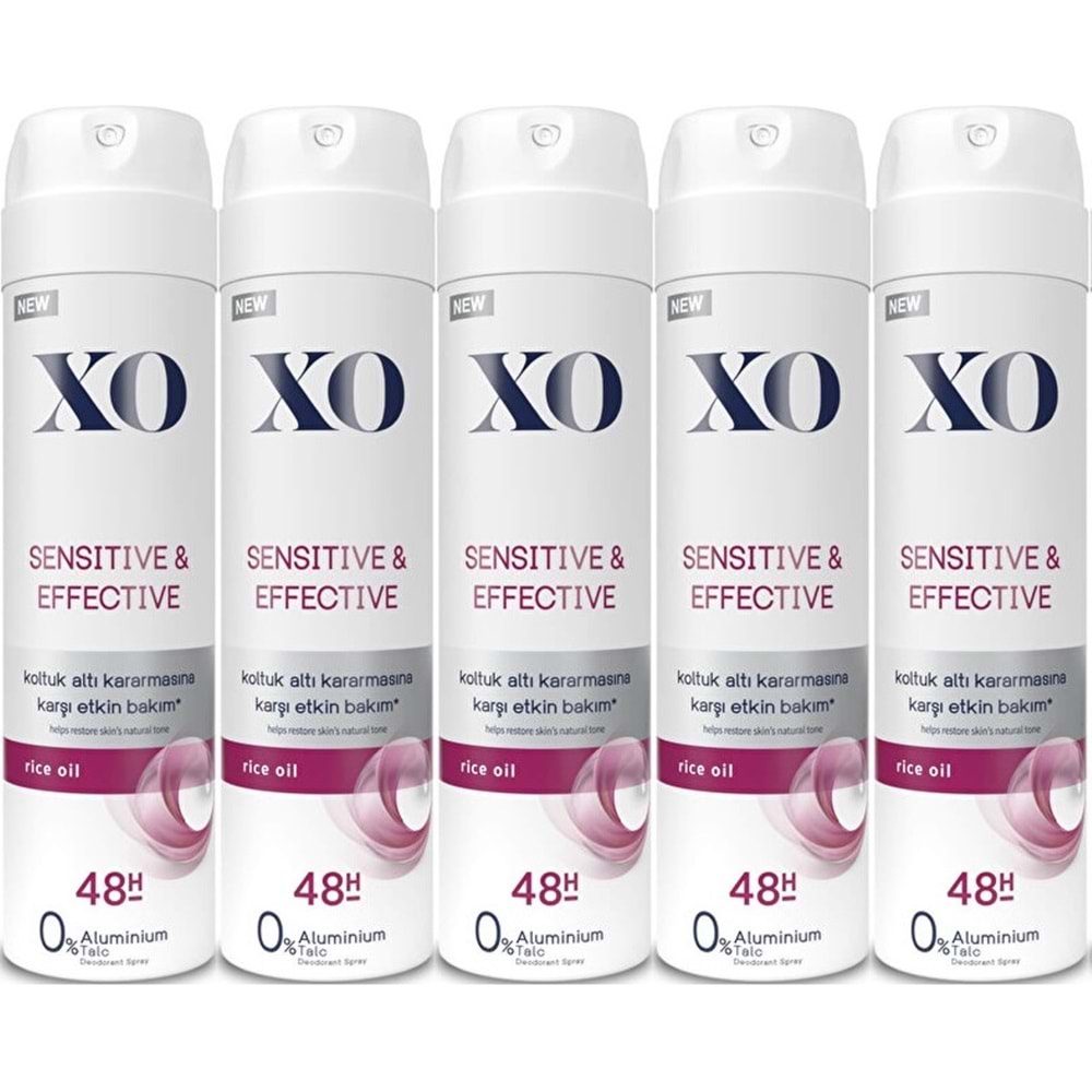 XO Deodorant 150ML Women-Kadın Sensitive & Effective (5 Li Set)