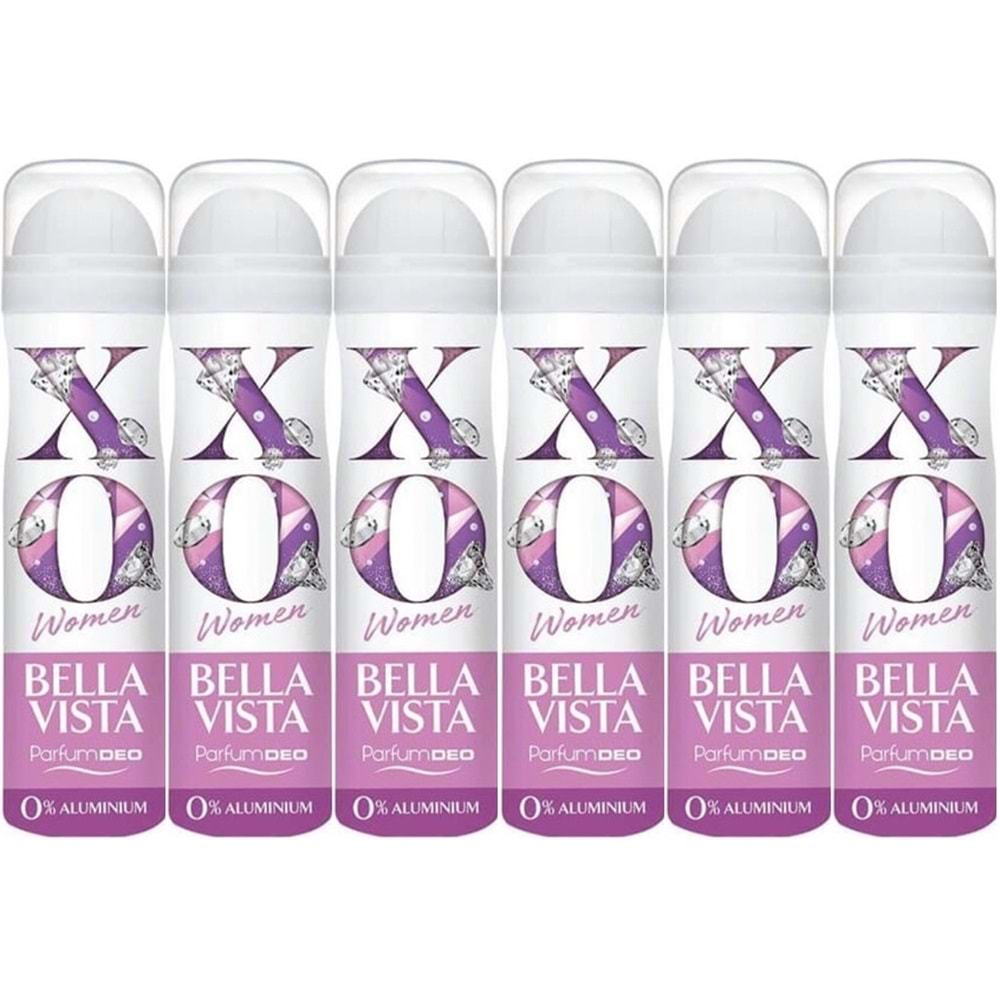 XO Deodorant 150ML Women-Kadın Bella Vista (6 Lı Set)
