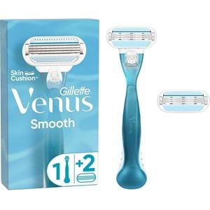 Gillette Venus Smooth Kadın Tıraş Makinesi + Yedek Başlık Ergonomik Tasarım ile Hassas Cilt İçin