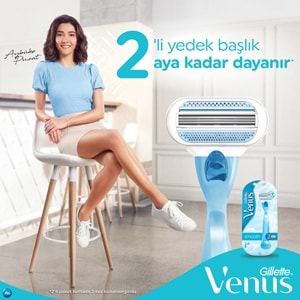 Gillette Venus Smooth Kadın Tıraş Makinesi + Yedek Başlık Ergonomik Tasarım ile Hassas Cilt İçin
