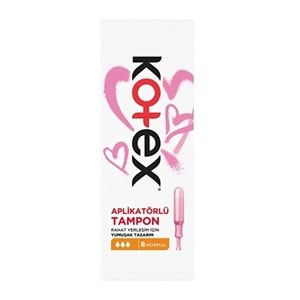 Kotex Aplikatörlü Tampon 8 Adet Normal Tekli Pk