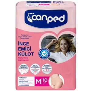 Canped Külotlu Mesane Pedi - İnce Emici Külot M - Medium - Orta (İç Adet 10) Tekli Pk