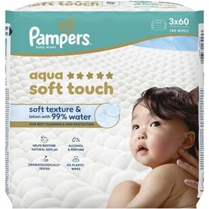 Prima Pampers Islak Havlu Mendil Aqua Soft Touch 60 Yaprak (3 Lü Pk) 180 Yaprak