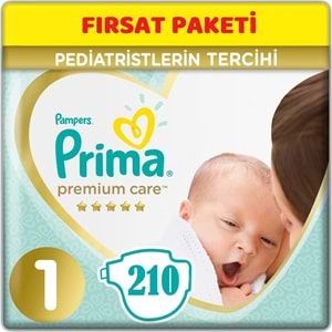 Prima Premium Care Bebek Bezi 1 Beden 2-5 KG Yeni Doğan 210 Adet Ekonomik Fırsat Pk