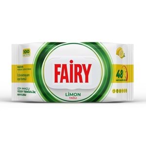 Fairy Yüzey Temizlik Havlusu 100 Yaprak Limon Yağlı - Beyaz Sirke - Karbonat Plastik Kapaklı