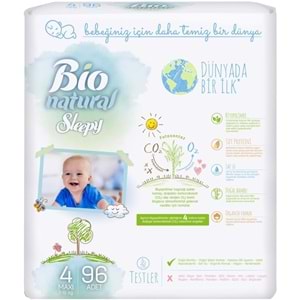 Sleepy Bebek Bezi Bio Natural Beden:4 (7-16Kg) Maxi 96 Adet Ultra Pk