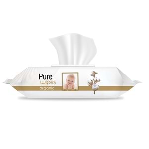 Pure Baby Islak Havlu Mendil 90 Yaprak Yenidoğan Organic Pamuklu Plst Kapak
