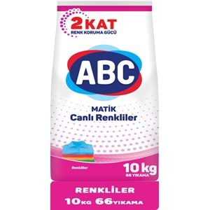 Abc Matik Toz Çamaşır Deterjanı 10KG Canlı Renkler (66 Yıkama)