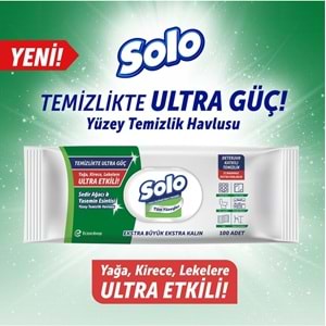 Solo Yüzey Temizlik Havlusu - Mendili 100 Yaprak Sedir Ağacı & Yasemin Esintisi Plastik Kapaklı