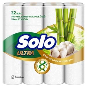 Solo Ultra Tuvalet Kağıdı 32 Li Paket Rulo Organik Bambu ve Pamuk Özlü